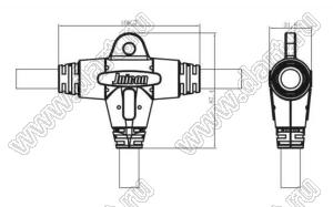 81-000073-04 соединитель 3-х кабелей неразборный; 4-конт.; 15A/300V