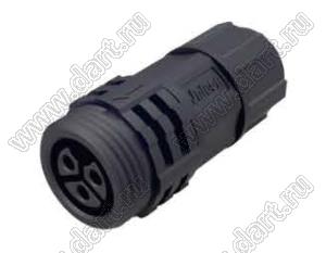 53-220232-01 розетка на кабель; 22(2+20)-конт.; 15A+5A/300V+60V