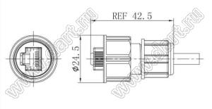 53-400812-01 вилка RJ45 на кабель; 8-конт.; 2A/60V