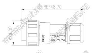 52-200512-01 розетка на кабель; 5-конт.; 8A/125V