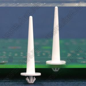 MCFJ-6 фиксатор платы с защелкой в плату; A=28,8мм; B=4,3мм; D=2,65мм; натуральный; поликарбонат PC (UL)