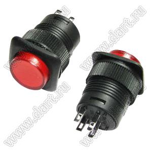 R16-504AD-R (R13-508R) Lock переключатель с фиксацией красная кнопка; U=250В; I=3А