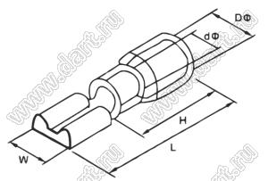 FDD2-250-T/R наконечник кабельный изолированный в ленте на катушке; 1,5...2,5кв.мм; латунь луженая/пластик