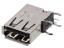 US01-213BR (482040001) розетка USB2.0 на плату для выводного монтажа угловая вертикальные тип A