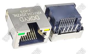 KRJ-CB4.2GYZNL разъем RJ-45 горизонтальный на плату