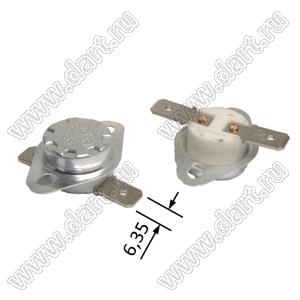 KSD301(KSD302)-80-LBHL-C-N-K open термостат 80 град., норм. разомкнут., 10А 250В, подвижный фланец, горизонтальные выводы, керамический корпус