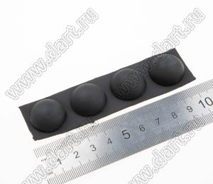 RF21-10 ножка приборная, самоклеящаяся; 21,6x10,0мм; резина; черный