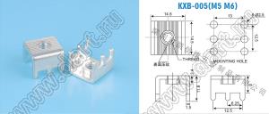 PCB-1 short терминал винтовой для пайки в печатную плату; M5; латунь луженая; 1.4мм