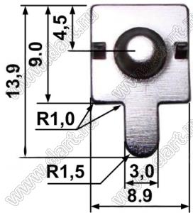 BL362-1(AAA) терминал для элемента, тип AAA с выводами в плату; латунь луженая