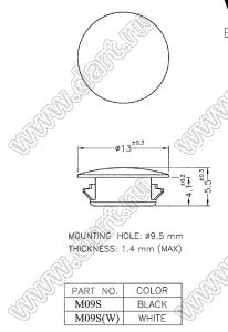 M09S(B) заглушка круглого отверстия; нейлон-66 (UL); 94V-0, 94V-2; черный; 1000