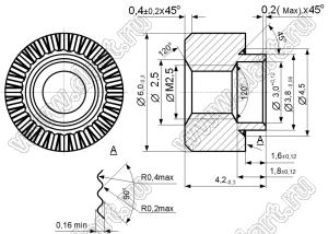 БА8.226.314-07 (ЮПИЯ.713361.002-07) втулка резьбовая резьбовая развальцовочная (бонка) сквозная; H=2,6мм; сталь оцинкованная