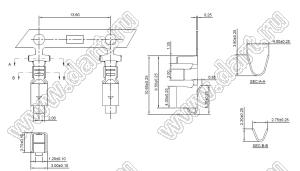 2114TG (VHL, VH-T, MV-396™ Molex 0359228011) контакт для розетки 2114 на кабель (терминал); шаг 3,96мм; латунь, частичное золочение; пластик