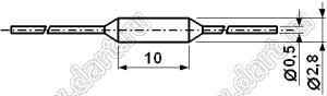 RH03B-130 термопредохранитель; нормально замкнут.; Tf=130°C; I max=3А; U=250В