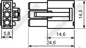 3920-03 (MFC-03F, KR4500HF-1X03P-1) корпус розетки на кабель; P=4,50мм; 3 (1x03)-конт.
