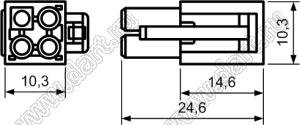 3920-04B (MFC-04F, KR4500HF-2X02P-1) корпус розетки на кабель; P=4,50мм; 4 (2x02)-конт.