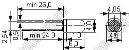 RL35-YG414S светодиод круглый 4.0x6.0 мм; желто-зеленый; 570нм; 2,1V; 45мКд; 60°