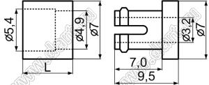 RSS-78 изолятор крепежа составной с отверстием d=3,2 мм; L=7,8мм; dп=5,0мм; d отв.=3,5мм; нейлон-66 (UL); натуральный