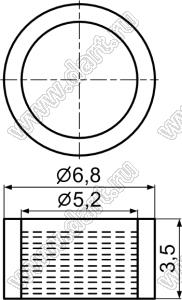 LED3-1B стопорное кольцо для держателя LED3-2; нейлон-66 (UL); черный