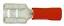 FDD1.25-250 (RF250) наконечник изолированный ножевой (мама), для провода; s=0,5-1,5кв.мм; AWG 22-16; I max=10А; красный; латунь луженая/пластик