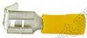 PBDD5.5-250 (MF5.5) изолированная ножевая клемма (мама) с обратной ножевой клеммой (папа) для провода; s=4,0…6,0кв.мм; I max=24А; желтый; латунь луженая/пластик