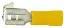 PBDD5.5-250 (MF5.5) изолированная ножевая клемма (мама) с обратной ножевой клеммой (папа) для провода; s=4,0…6,0кв.мм; I max=24А; желтый; латунь луженая/пластик