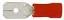 MDD1.25-250 наконечник изолированный ножевой (папа), для провода; s=0,5-1,5кв.мм; AWG 22-16; I max=10А; красный; медь луженая/пластик
