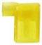 FLDNY5.5-250 наконечник угловой ножевой (гнездо), для провода; s=4,0…6,0кв.мм; A.W.G. 12-10; I max=24А; желтый; латунь луженая/пластик