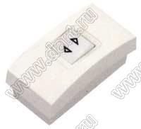 KCD4-MB переключатель клавишный (ON)-OFF-(ON); 86,0х43,3мм; 15A/30A 250VAC; толкатель белый/корпус белый; без подсветки;  маркировка <  >; терминалы 6,3x0,8мм