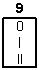KCD15-103O91BB переключатель клавишный ON-OFF-ON; 26,0х15,0мм; 16A 250VAC; толкатель черный/корпус черный; без подсветки;  маркировка "I O II"; терминалы 6,3x0,8мм