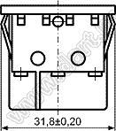 KCD4-16-201O911BB переключатель клавишный ON-OFF; 32,0х25,0мм; 16A 250VAC/20A 125VAC; толкатель черный/корпус черный; без подсветки;  маркировка "O I ON OFF"; терминалы 6,3x0,8мм