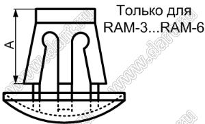 RAM-3 фиксатор платы с защелкой в шасси; A=3,5мм; d отв.=5,5мм; t=0,8...1,6мм; нейлон-66; натуральный