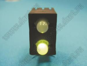 LED-342 держатель двух 3мм светодиодов на плату угловой; нейлон-66 (UL); черный; C=4,0мм