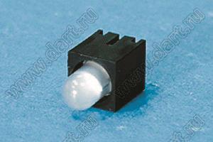 LED-503 держатель 5мм светодиода на плату угловой; C=6,1мм; нейлон-66 (UL); черный