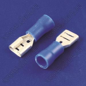 MDD2-250 наконечник изолированный ножевой (папа), для провода; s=1.5-2.5кв.мм; AWG 16-14; I max=15А; синий; медь луженая/пластик