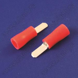 MDD1.25-110(5) наконечник изолированный ножевой (папа), для провода; s=0,5-1,5кв.мм; AWG 22-16; I max=10А; красный; медь луженая/пластик