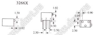 3266X-1-101 (100R) резистор подстроечный многооборотный; R=100(Ом)