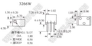 3266W-1-503 (50K) резистор подстроечный многооборотный; R=50кОм
