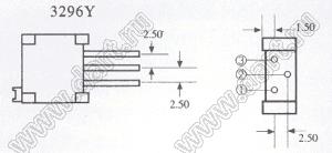 3296Y-1-500 (50R) резистор подстроечный многооборотный; R=50(Ом)
