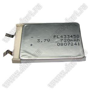 PL433450 батарея литий-полимерная 720 мАч 3,7В призматическая 50x34x4,3мм