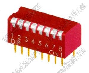DPL-02 переключатель типа DIP (PIANO) с удлиненными токателями; 2-позиц.; шаг=2,54мм