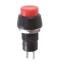 SPB-10BR переключатель кнопочный без фиксации OFF-(ON), контакты нормально разомкнутые, красный/черный