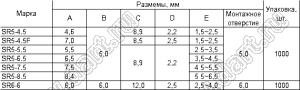 SR5-7.5 пистон монтажный; A=7,5мм; B=5,0мм; нейлон-66 (UL); черный
