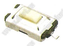 TVBM17-2.5-T/R (TD-19XA-Y-T/R, IT-1181) WHITE кнопка тактовая для поверхностного монтажа; 6,1x3,7мм; в ленте на катушке; H=2,5мм; толкатель белый