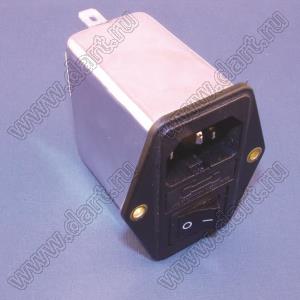 CPF-0162A фильтр сетевой помехоподавляющий 1А с предохранителем и выключателем