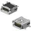 U144-0355-H6161 (1734035-2, 5075BMR-05-SM, USB 05-BF SMD, HW-MU-5F-13, USB/M-1J, MUBRS1-05S, mini USB-10S, TE1734035-1) MINI USB 5PIN розетка мини USB2.0 для SMD монтажа, тип B, 5 конт.,