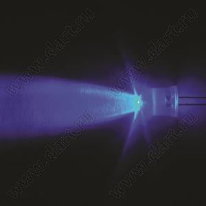 DY-10B4SSC-A светодиод круглый 10 мм; синий; 465нм; корпус прозрачный; 3,2…3,4V; 1200...1800мКд; 40°