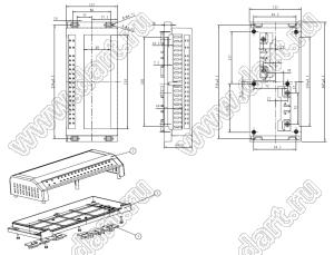 Case 22-75 промышленный управляющий корпус (комплект с двумя клеммными колодками) 267x115x62 мм; пластик ABS