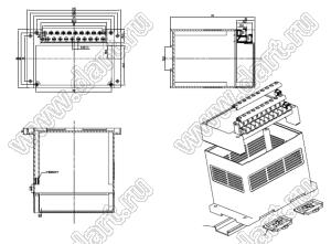 Case 22-60 промышленный управляющий корпус (комплект с двумя клеммными колодками) 115x90x131 мм