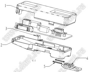 Case 22-92 промышленный управляющий корпус (комплект с двумя клеммными колодками) 117x48x33 мм