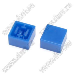 A27-L толкатель (колпачок) квадратный 9,2x9,2мм; h=4,7мм; посадочное отверстие 3,8x3,8мм; пластик ABS; синий